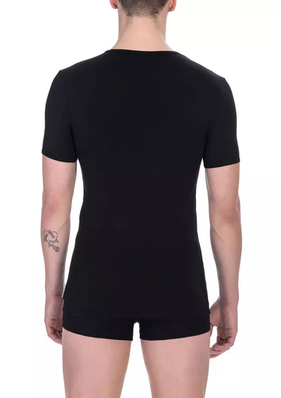 T-shirt homme en coton noir Bikkembergs