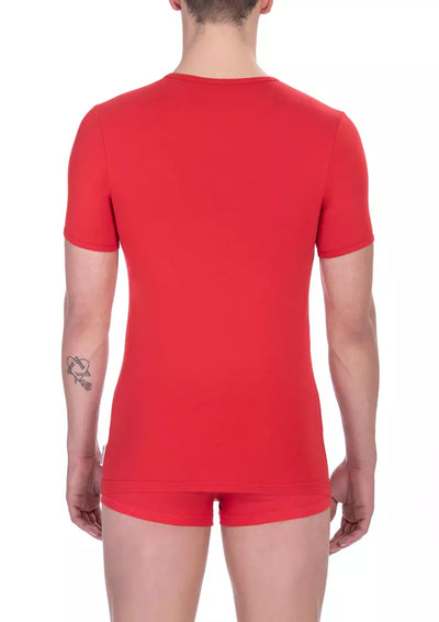T-shirt homme en coton rouge Bikkembergs