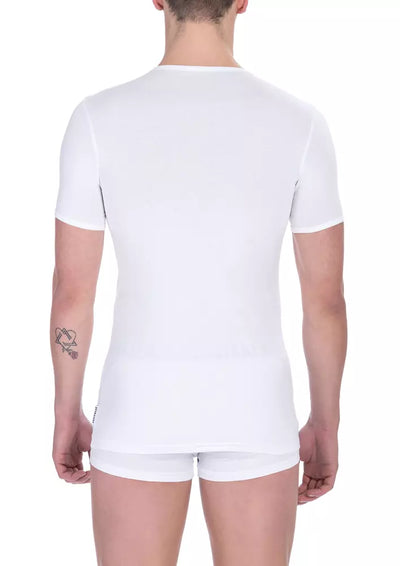 Lot de deux t-shirts blancs en coton pour homme Bikkembergs