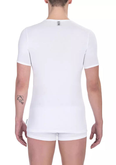 Lot de deux t-shirts blancs en coton pour homme Bikkembergs