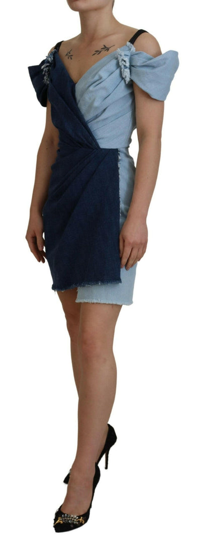 Robe fourreau chic en denim bicolore Dolce & Gabbana