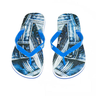 Just Cavalli hellblaue EVA-Flip-Flop-Sandale