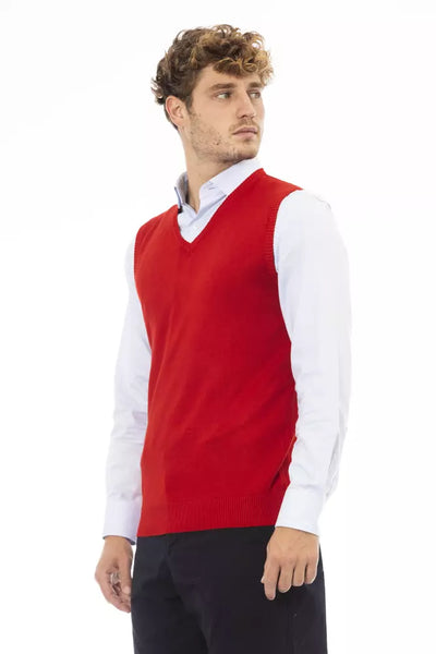 Gilet homme en viscose rouge Alpha Studio
