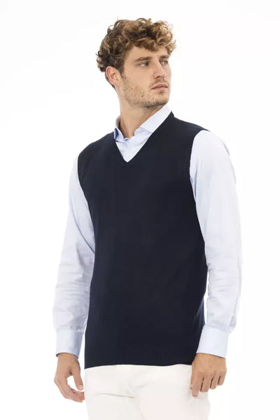 Gilet homme en viscose bleue Alpha Studio