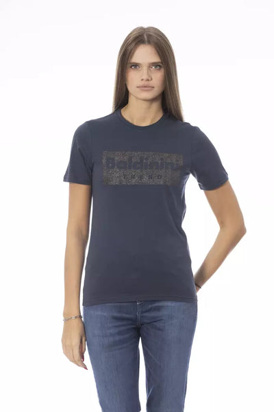 T-shirt femme en coton bleu tendance Baldinini