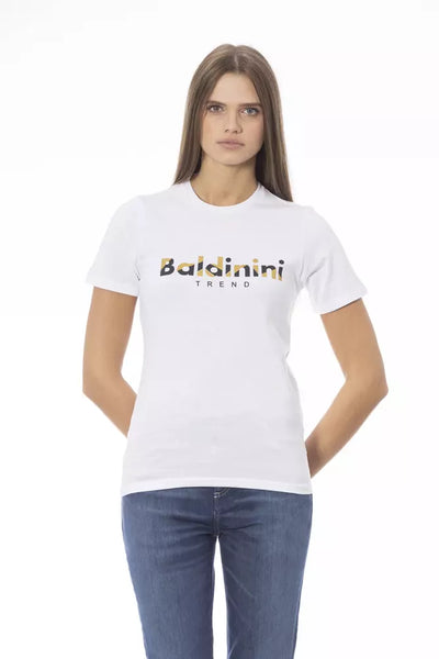 T-shirt femme en coton blanc tendance Baldinini