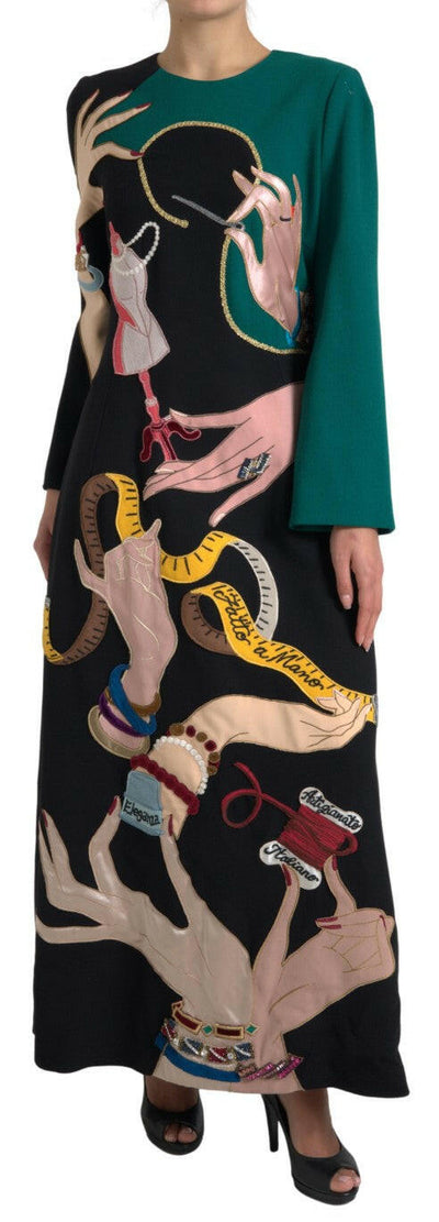 Robe trapèze élégante en laine multicolore Dolce & Gabbana