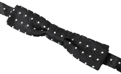 Dolce & Gabbana Élégant nœud papillon en soie noire avec fermoir signature