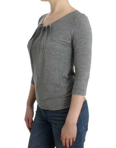 Pull élégant Cavalli en cachemire mélangé gris