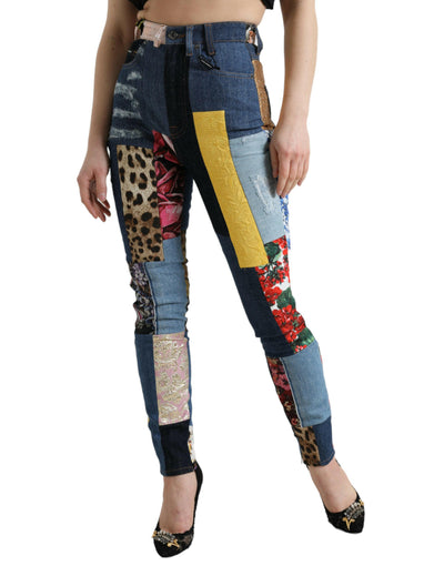 Dolce & Gabbana – Mehrfarbige GRACE Skinny-Jeans im Patchwork-Stil