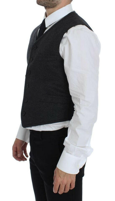 Dolce & Gabbana Élégant gilet en laine mélangée grise
