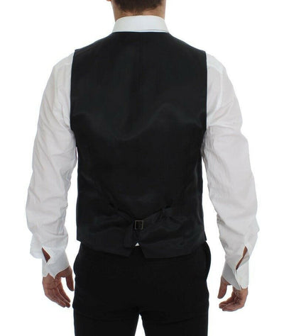 Dolce & Gabbana Élégant gilet en laine à rayures grises