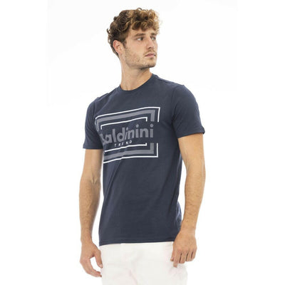 Baldinini Trend Blaues Baumwoll-T-Shirt