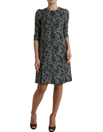 Dolce & Gabbana – Schwarzes Chevron-Minikleid aus Polyester