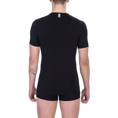 T-shirt homme en coton noir Bikkembergs