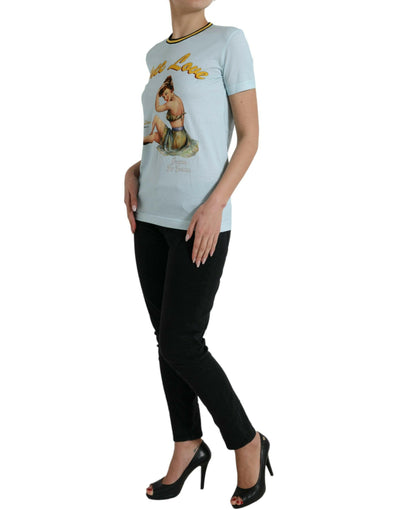T-shirt élégant en coton bleu clair Dolce & Gabbana