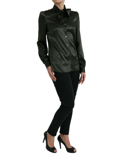 Chemisier élégant à col Ascot en soie Dolce & Gabbana