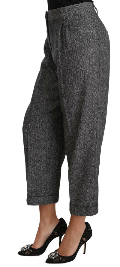 Pantalon élégant en laine mélangée grise Dolce & Gabbana