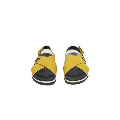 Cerruti 1881 Yellow Calfskin Women Sandal