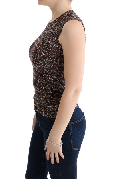 Dolce & Gabbana Multicolor Print Knit Top Wool T-shirt