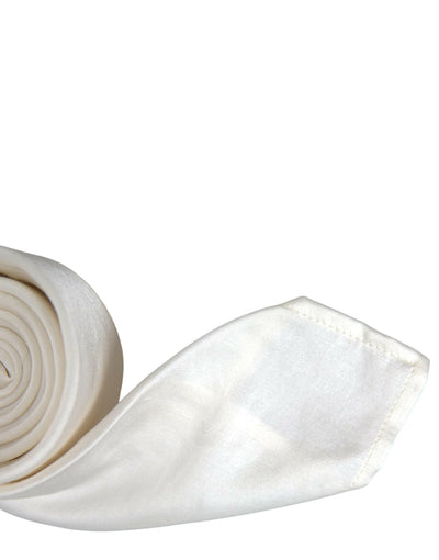 Cravate ajustable en soie mélangée blanche Dolce & Gabbana pour homme