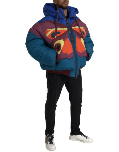 Dolce & Gabbana Doudoune à capuche multicolore à motif papillon