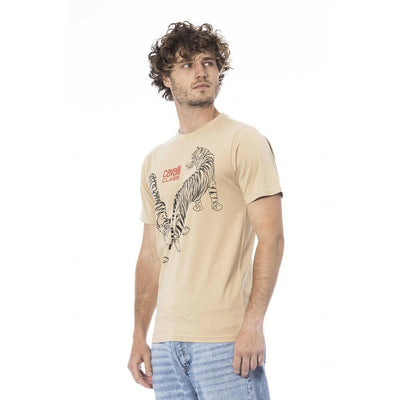 Beiges Baumwoll-T-Shirt der Cavalli Class
