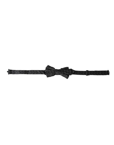 Nœud papillon ajustable en soie noire à motifs Dolce & Gabbana pour homme
