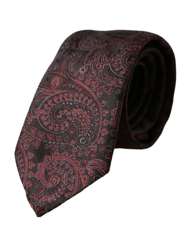 Cravate ajustable en soie à motifs bordeaux Dolce & Gabbana pour homme