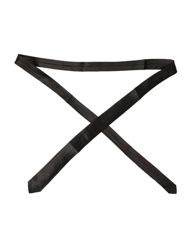 Cravate ajustable Dolce & Gabbana marron unie 100 % soie