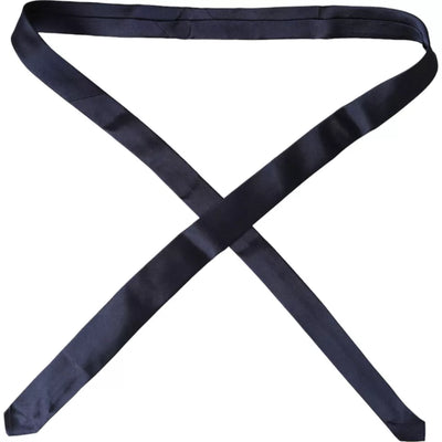 Cravate fine ajustable en soie bleu foncé Dolce & Gabbana