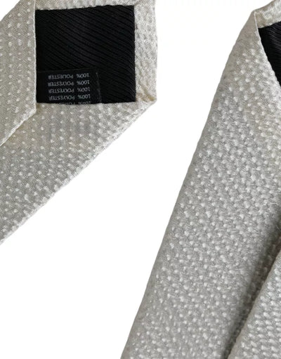 Cravate ajustable Dolce & Gabbana Off White 100 % soie pour homme