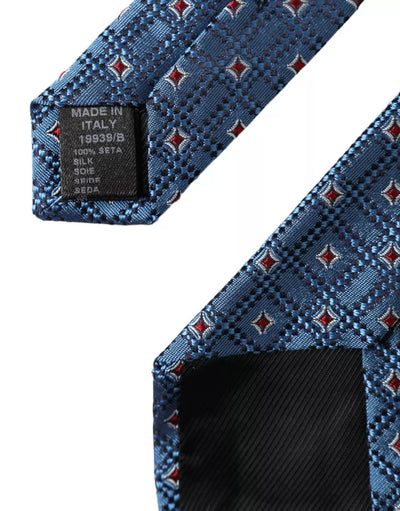 Cravate ajustable pour homme Dolce & Gabbana en 100 % soie à motifs bleus