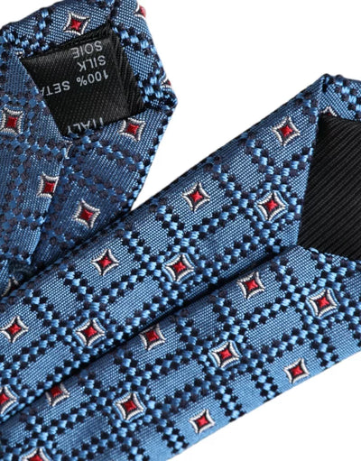 Cravate ajustable pour homme Dolce & Gabbana en 100 % soie à motifs bleus