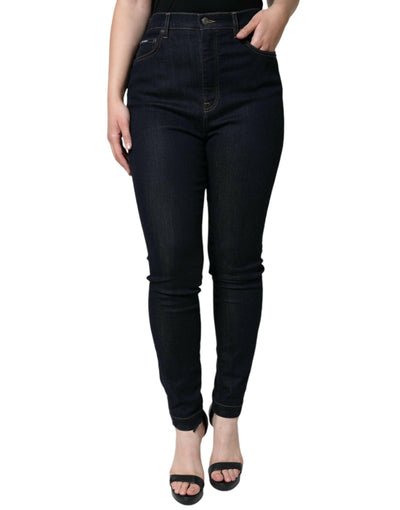 Dolce & Gabbana Schwarze GRACE Skinny Jeans mit hoher Taille