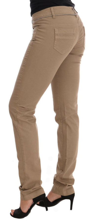 Costume National Slim Fit Jeans aus Baumwollstretch in Beige