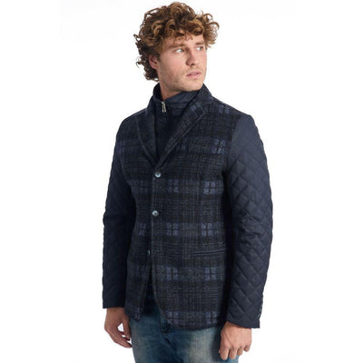 Veste de luxe en laine bleue pour homme Roberto Pepe