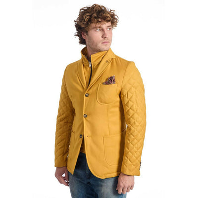 Veste de luxe en laine jaune pour homme Roberto Pepe