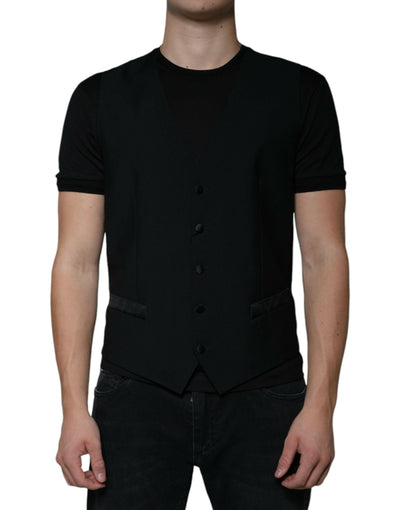 Gilet de costume en laine noire Dolce & Gabbana pour homme