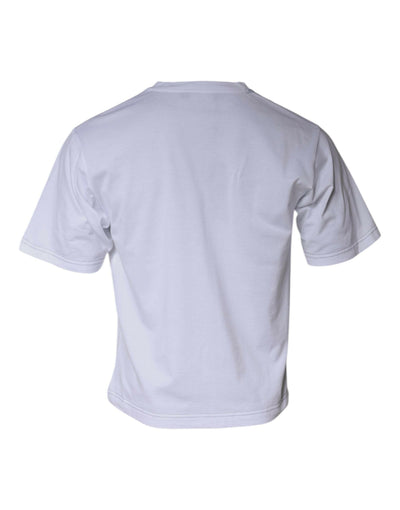 Dolce & Gabbana – Weißes T-Shirt aus Baumwolle mit kurzen Ärmeln und DG-Logo