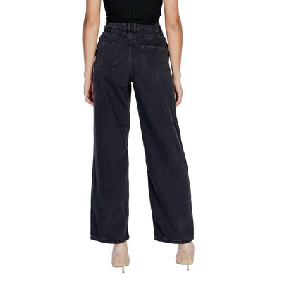 Jacqueline De Yong Schwarze Baumwolljeans mit lockerer Passform