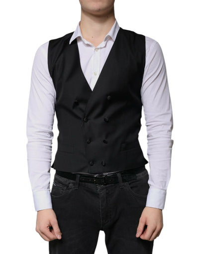 Gilet de costume en laine noire Dolce & Gabbana pour homme
