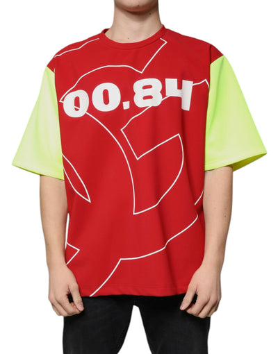 T-shirt ras du cou en coton multicolore avec logo Dolce & Gabbana pour homme