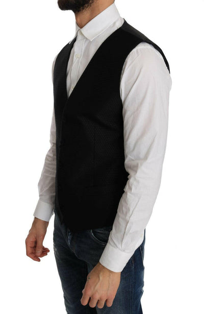 Dolce & Gabbana - Robe gilet noire élégante à pois