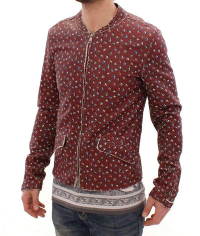Veste en cuir bordeaux à imprimé boxer exclusive Dolce & Gabbana