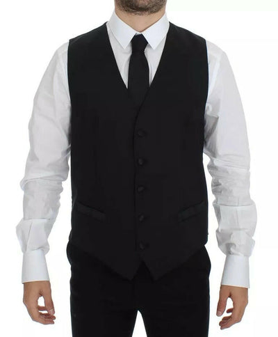 Dolce & Gabbana Gilet en laine et soie noire