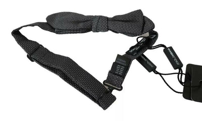 Cravate et nœud papillon en soie grise à motifs pour homme Dolce & Gabbana