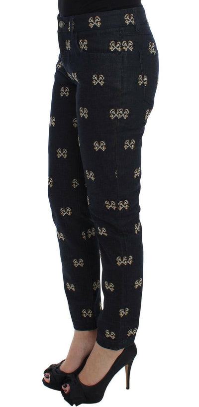 Jean slim brodé élégant Dolce & Gabbana