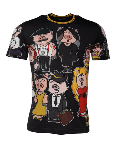 T-shirt ras du cou noir Dolce & Gabbana Année du Cochon 2019