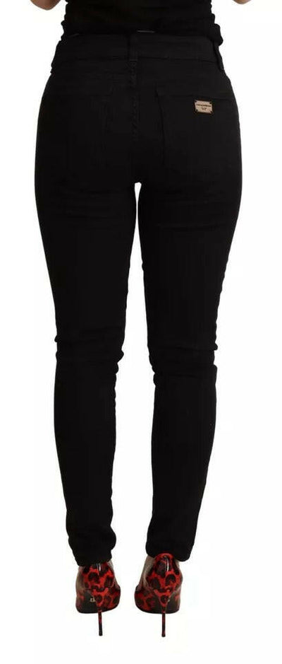 Dolce & Gabbana – Schwarze Skinny-Jeans aus Baumwollstretch